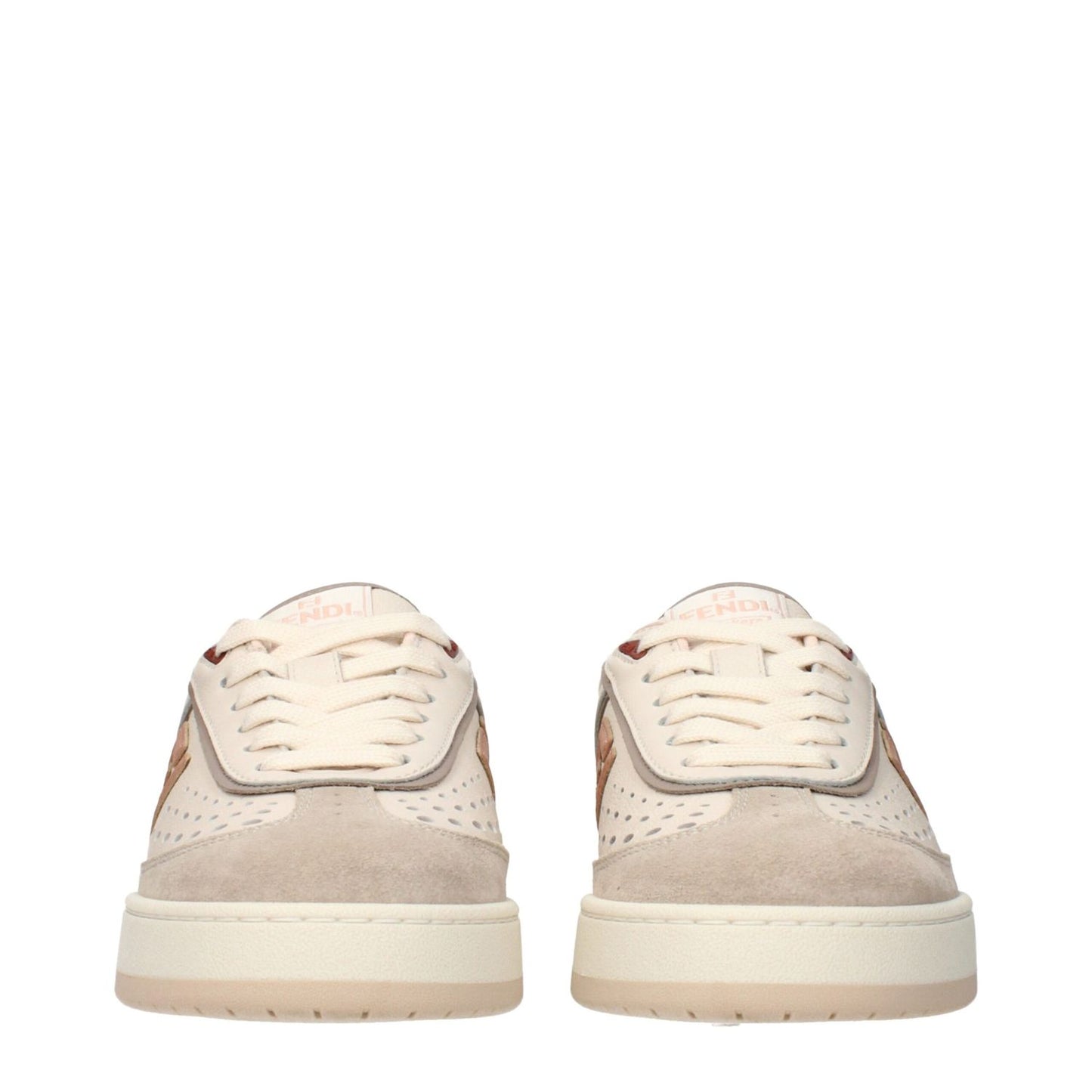 Fendi Beige Leather Low Top Sneakers