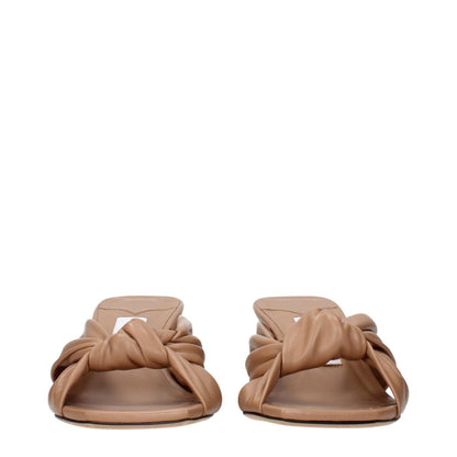 Jimmy Choo Beige Leather Flat Sandals
