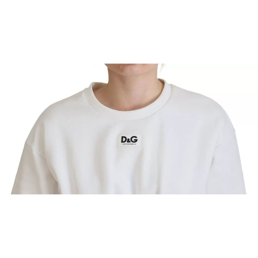 Dolce & Gabbana White Cotton Corset Stretch Top T-shirt