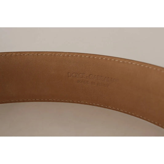 Dolce & Gabbana Brown Leather Gold Metal Oval Buckle Belt