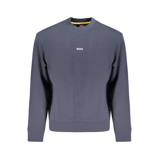 Hugo Boss Blue Cotton Men Sweatshirt