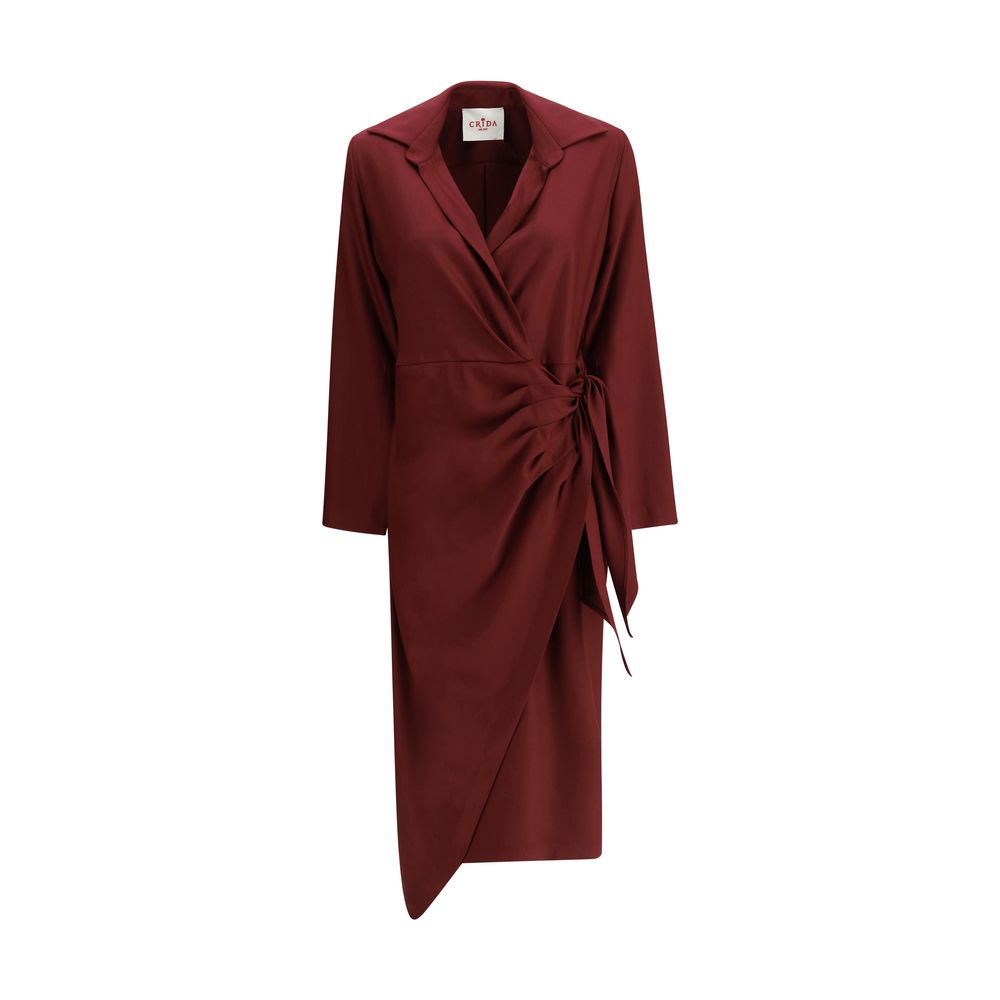 Crida Milano Bordeaux Silk Casual Dress