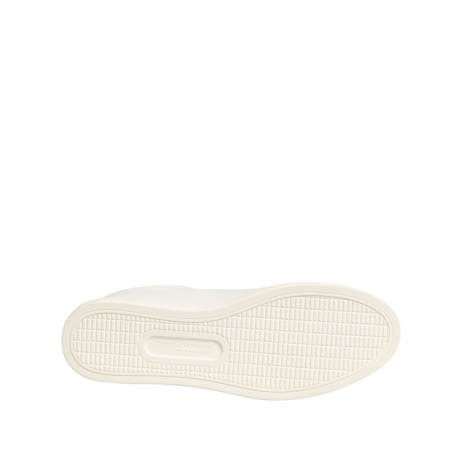 Dolce & Gabbana White Leather Rose Embroidery Low-Top  Shoes