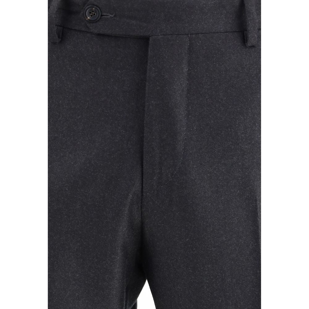 Germano Gray Fleece Wool Dress Pants
