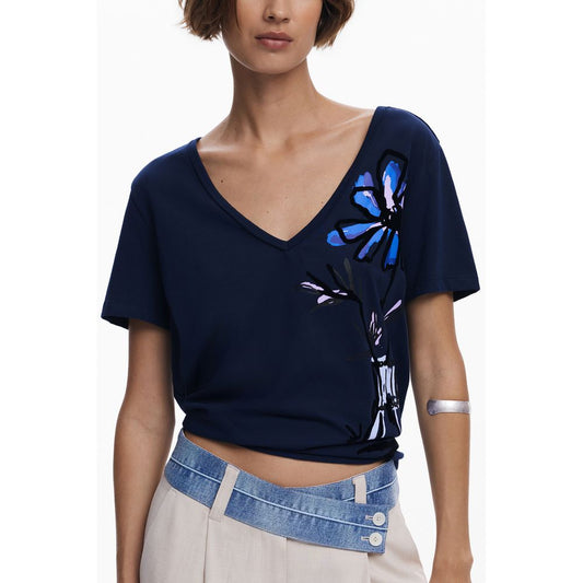 Desigual Blue Cotton Women T-Shirt