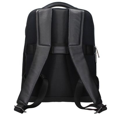 Piquadro Black Leather Backpack