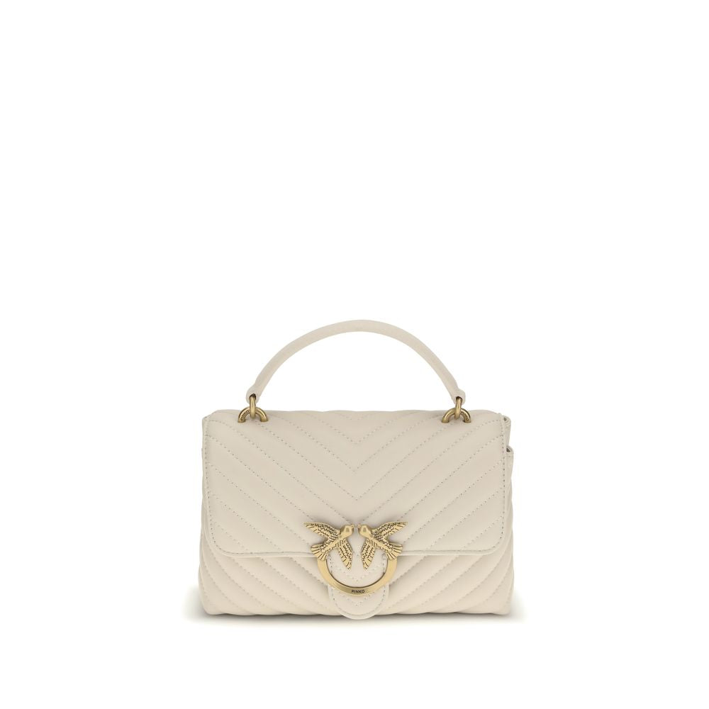 PINKO White Calf Leather Bos Taurus Handbag
