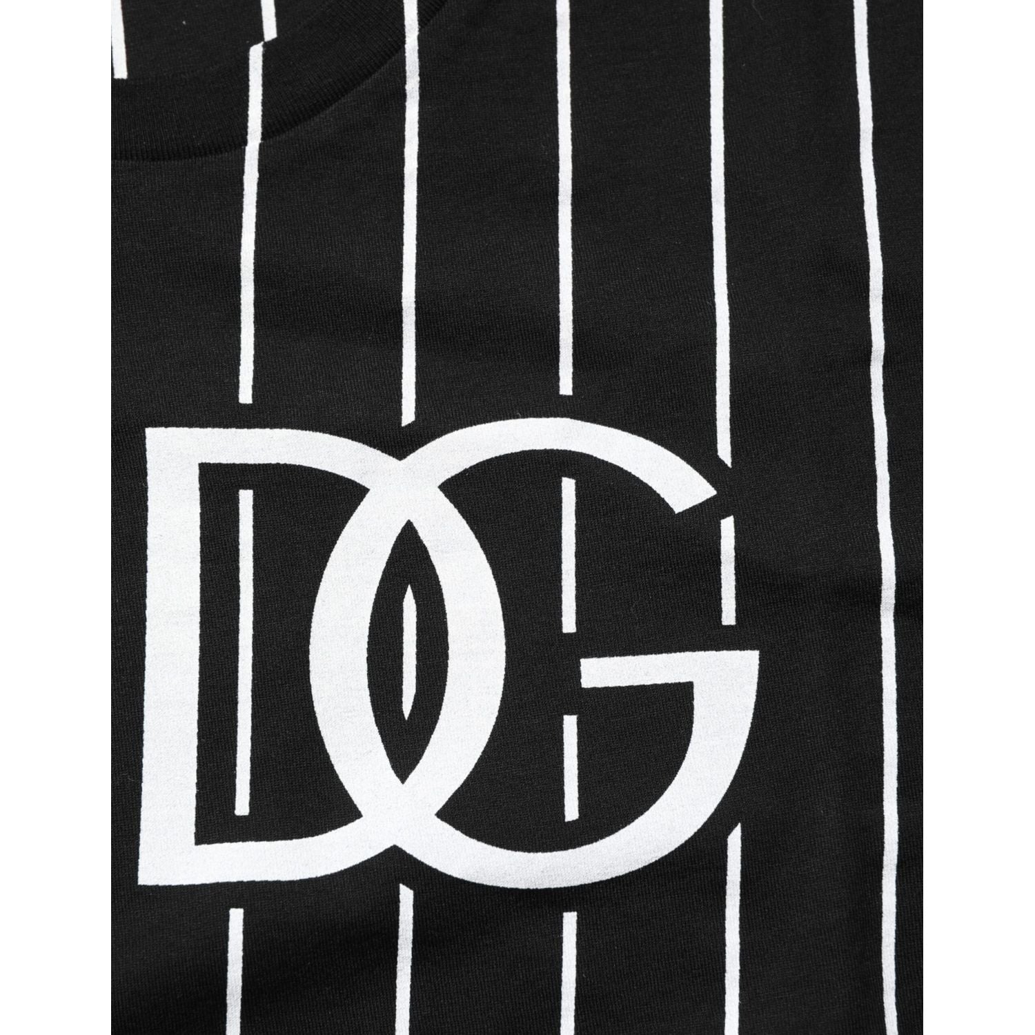 Dolce & Gabbana Black Cotton Polka Dots Round Neck T-shirt