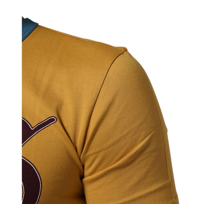 Dolce & Gabbana Yellow Logo Crew Neck Short Sleeves T-shirt