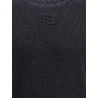 Fendi Black Fleece Wool Sweatshirt