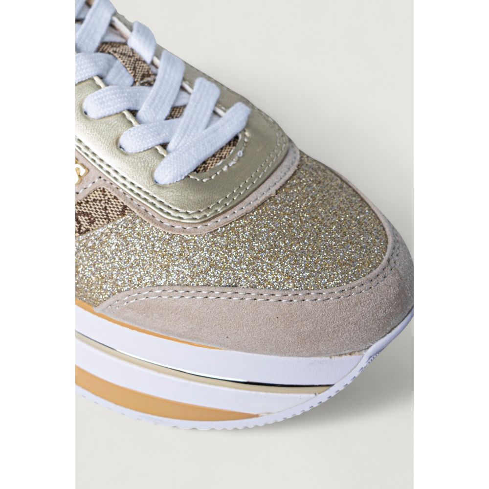 Guess Beige Polyester Platform Sneakers