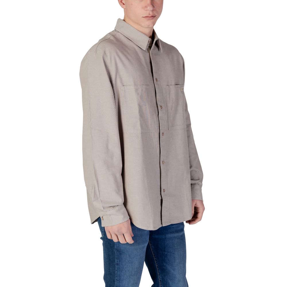 Calvin Klein Jeans Beige Recycled Cotton Shirt