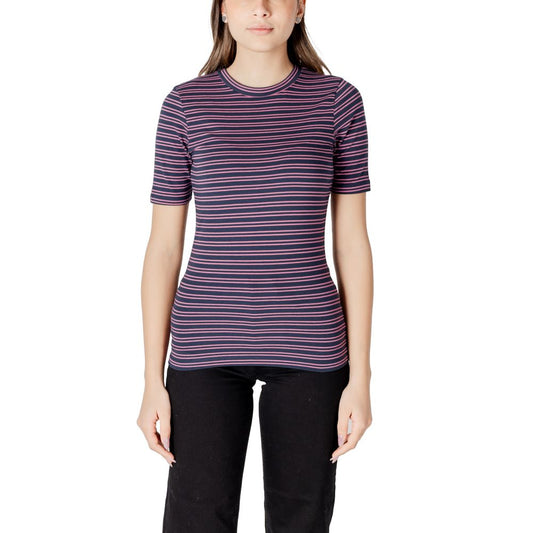 ICHI Bicolor Cotton T-Shirt 1728,71956299936,Bicolor,Clothing,ICHI,IT38|XS,New with tags,T-Shirts - Clothing,Women