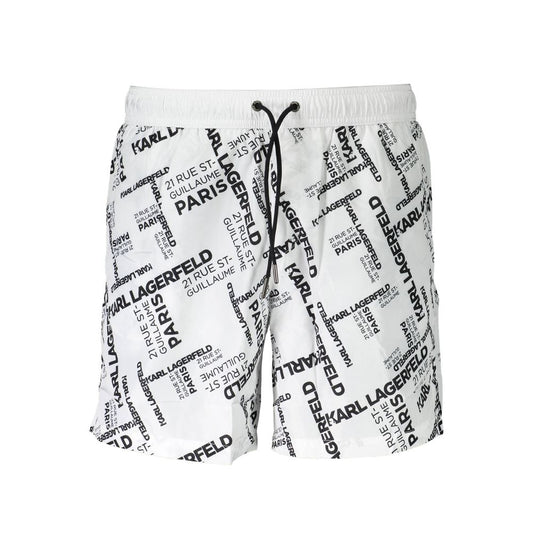 Karl Lagerfeld White Polyester Men's Swim Boxer
