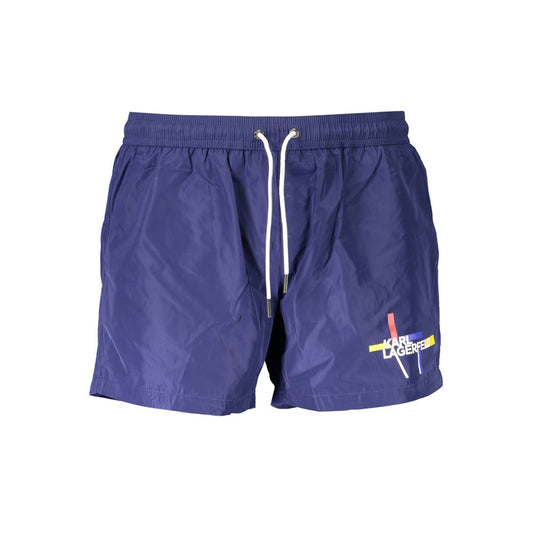Karl Lagerfeld Blue Polyester Men's Swim Boxer