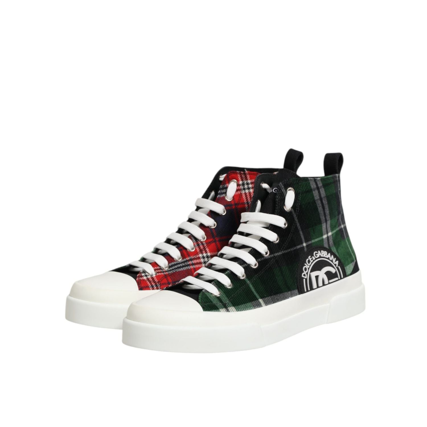 Dolce & Gabbana Multicolor Cotton High Top Men Sneakers Shoes