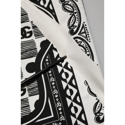 Dolce & Gabbana White Cotton Logo Bandana Print Men T-shirt