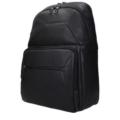 Piquadro Black Leather Backpack