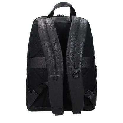 Piquadro Black Leather Backpack