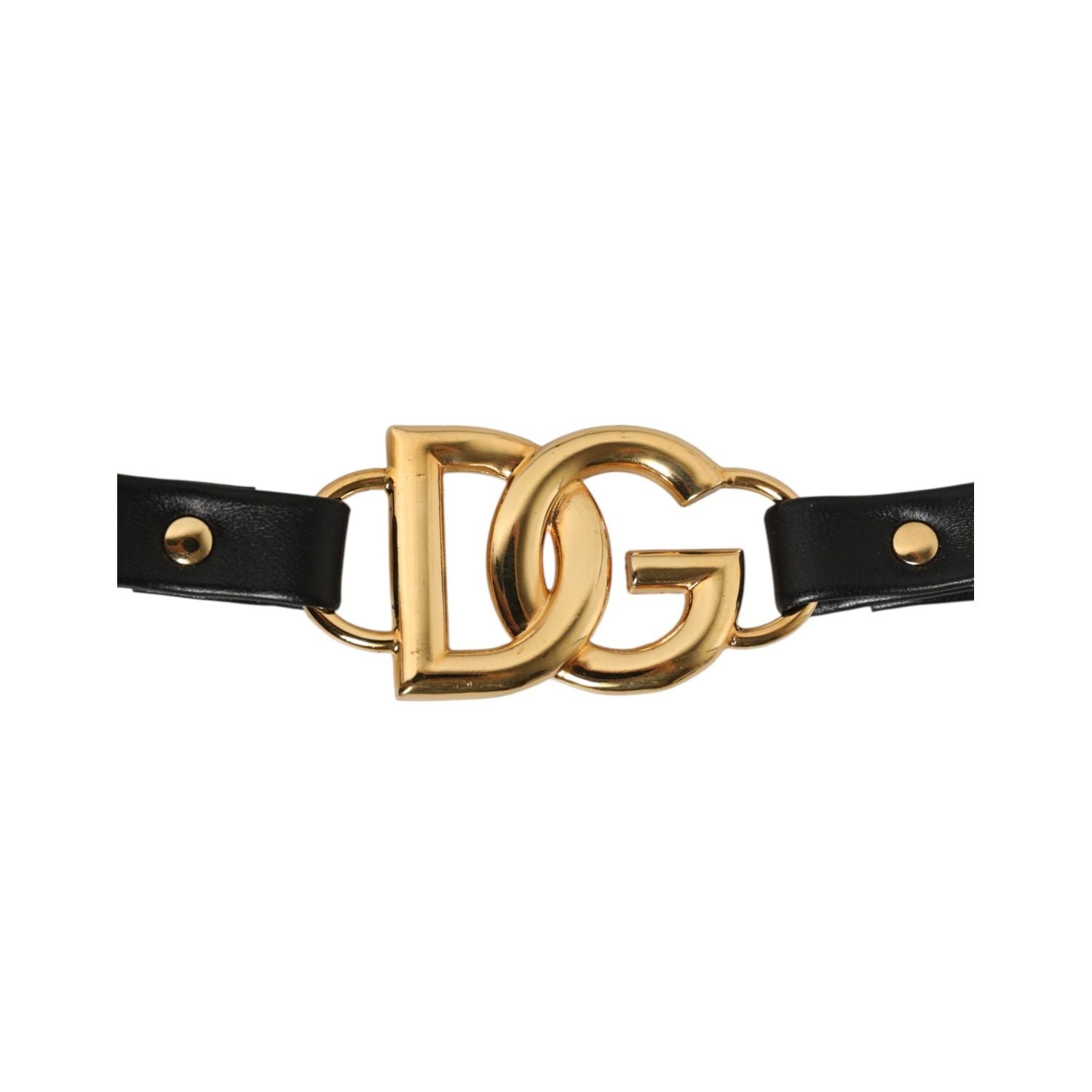 Dolce & Gabbana Black Leather Gold Chain Bag Accessory Shoulder Strap