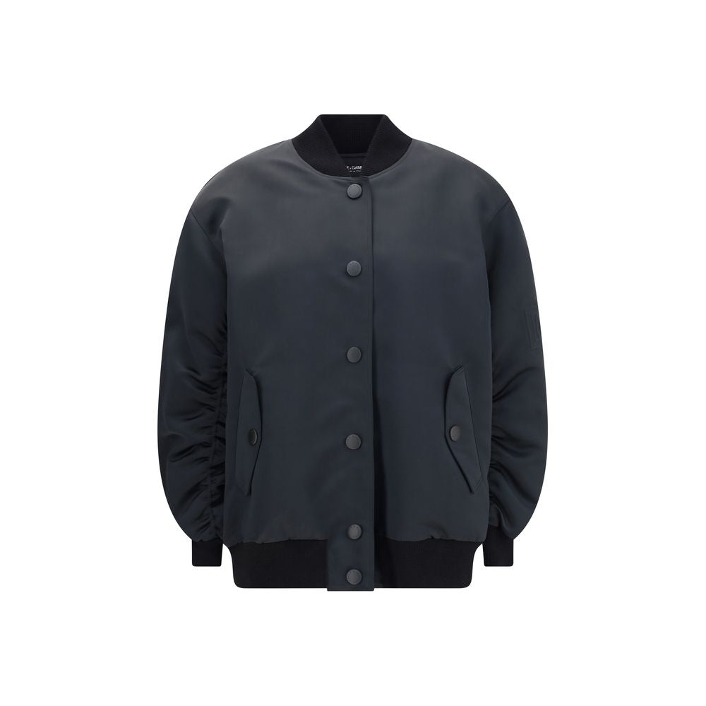 Dolce & Gabbana Black Polyester Bomber