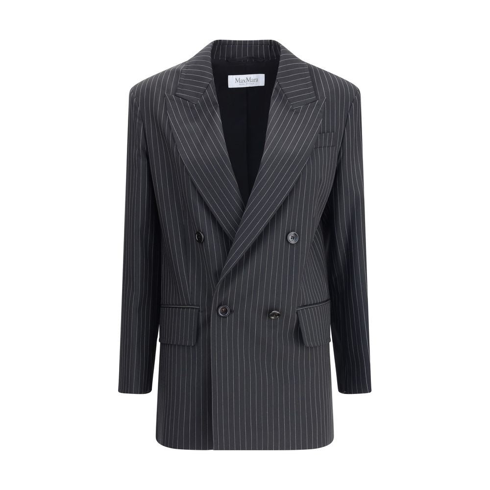 Max Mara Black Fleece Wool Blazer