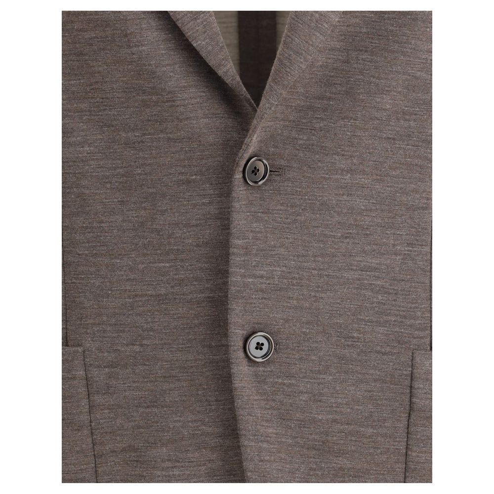 Lardini Brown Fleece Wool Blazer