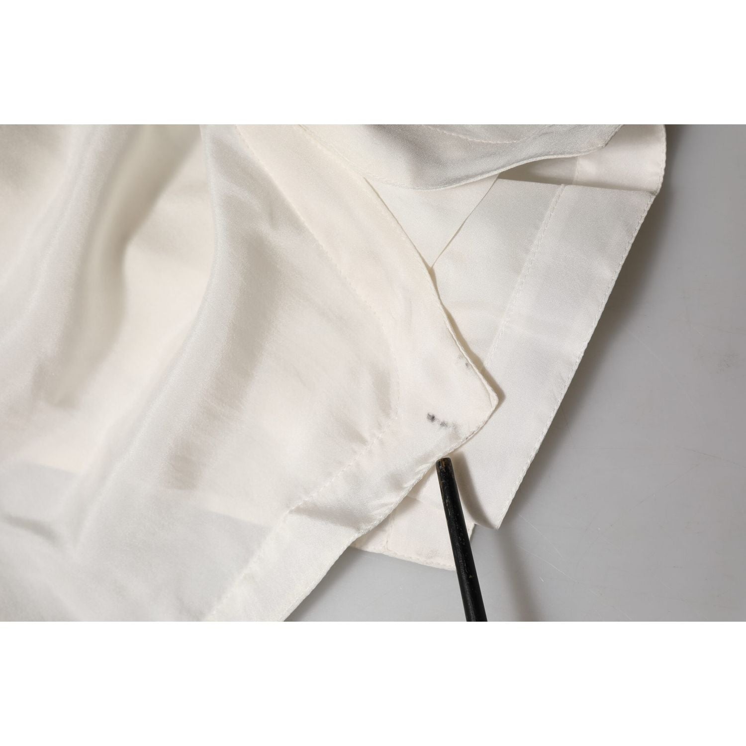 Dolce & Gabbana Off White Silk Button Down Polo Shirt Top