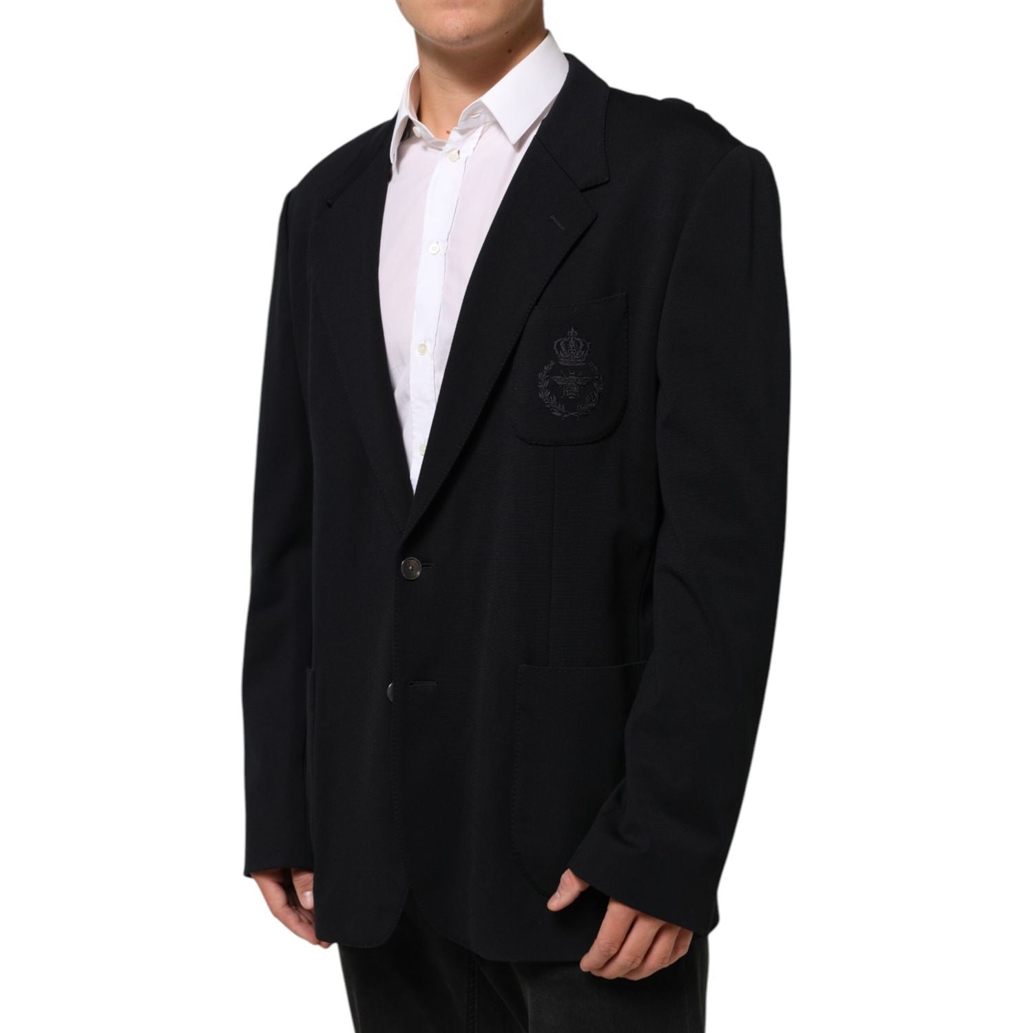 Dolce & Gabbana Black Viscose 2 Buttons Suit Jacket Blazer