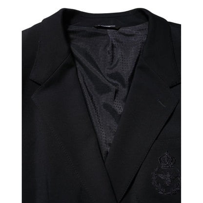 Dolce & Gabbana Black Viscose 2 Buttons Suit Jacket Blazer