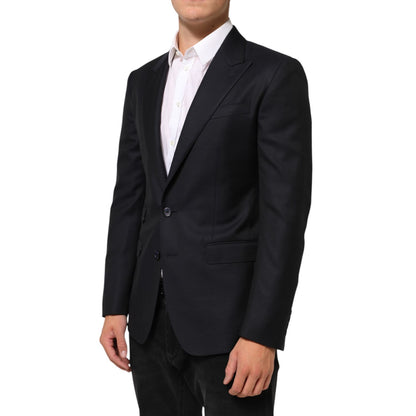 Dolce & Gabbana Black Wool NAPOLI 2 Button Men Suit Blazer