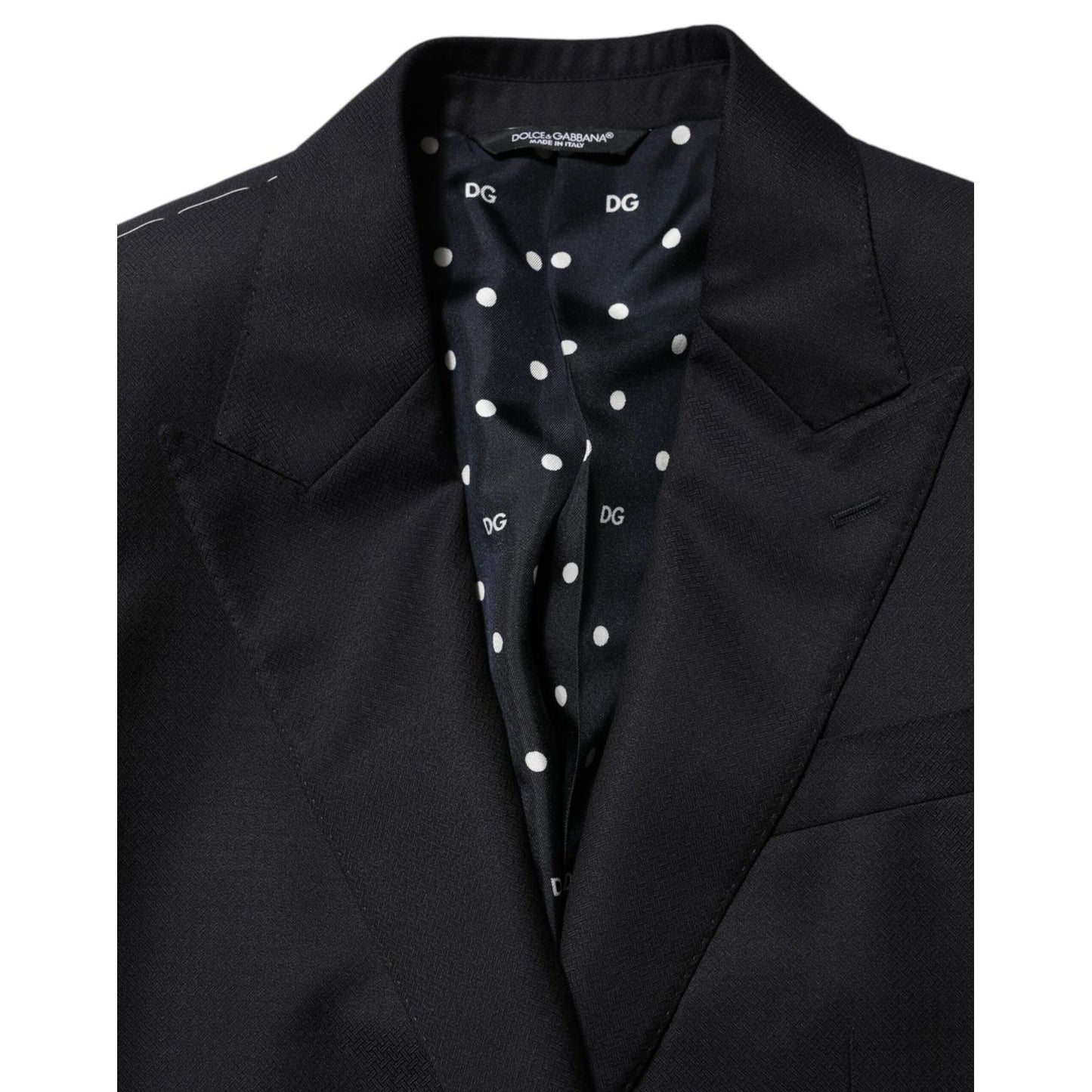 Dolce & Gabbana Black Wool NAPOLI 2 Button Men Suit Blazer
