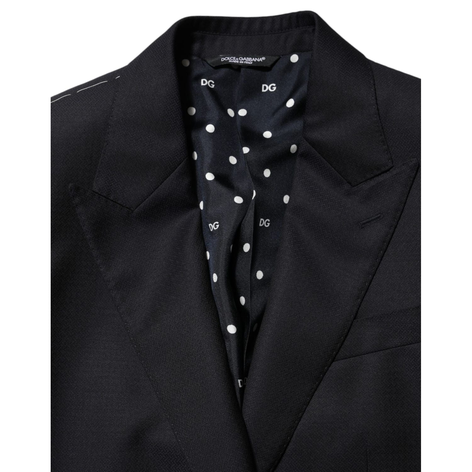 Dolce & Gabbana Black Wool NAPOLI 2 Button Men Suit Blazer