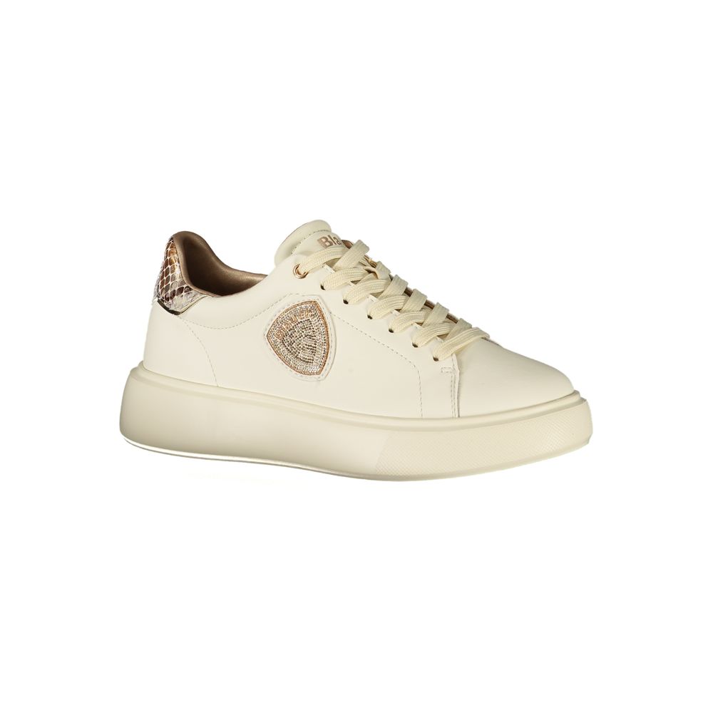 Blauer Beige Polyurethane Women Sneaker