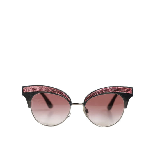 Dolce & Gabbana Black Pink Mirrored Cat Eye Sequined Sunglasses