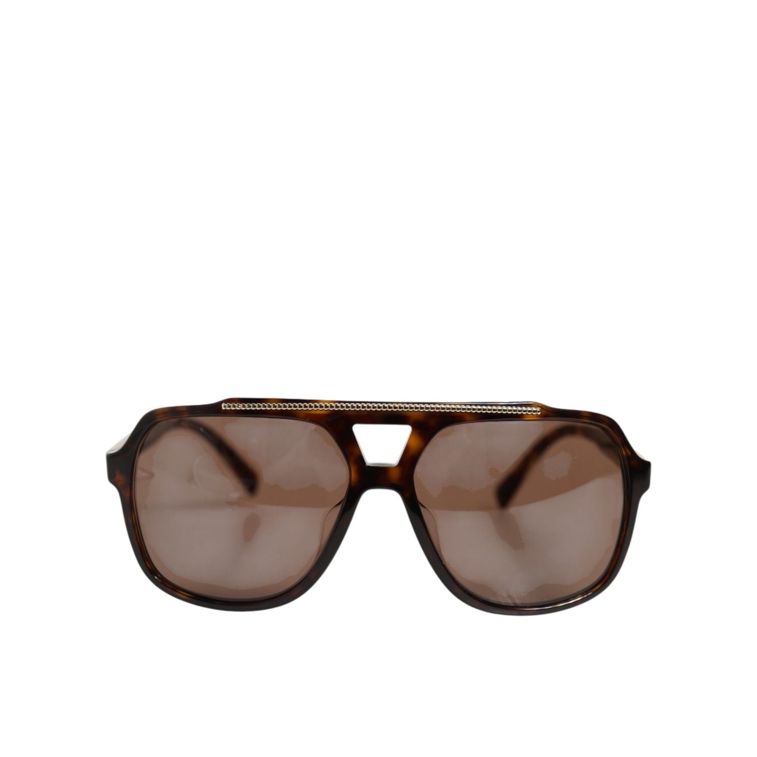 Dolce & Gabbana Dark Brown Tortoise Shell Pilot Frame Sunglasses