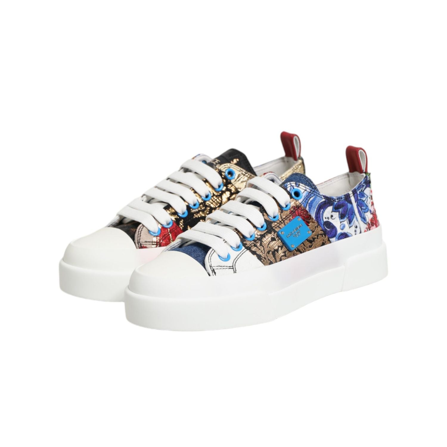 Dolce & Gabbana Multicolor Patchwork Low Top Sneakers Shoes