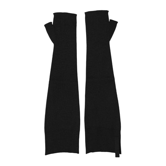 Dolce & Gabbana Black Virgin Wool Knitted Fingerless Men Gloves