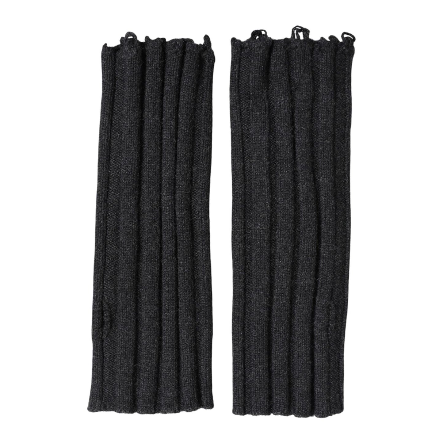 Dolce & Gabbana Black Virgin Wool Knitted Fingerless Gloves