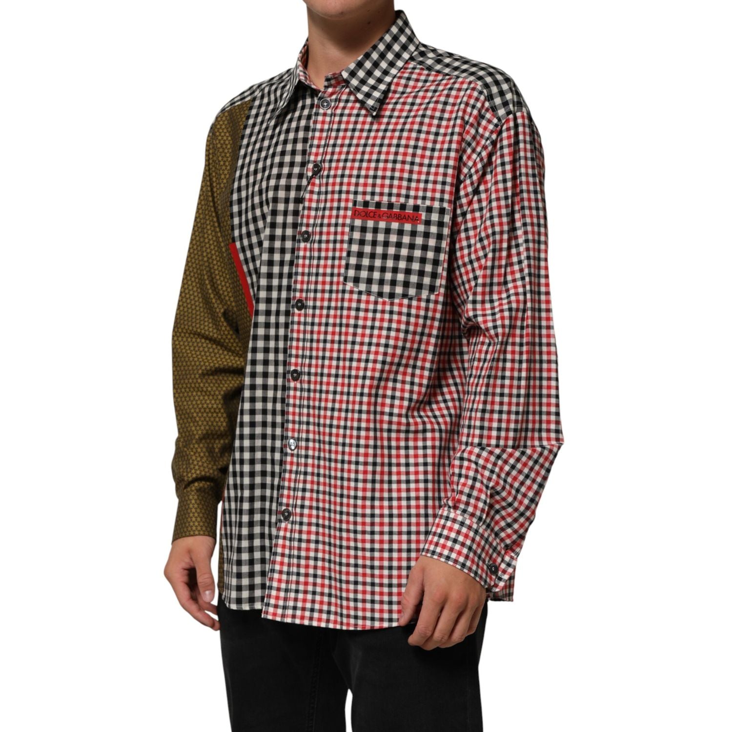 Dolce & Gabbana Multicolor Cotton Collared Checkered Shirt