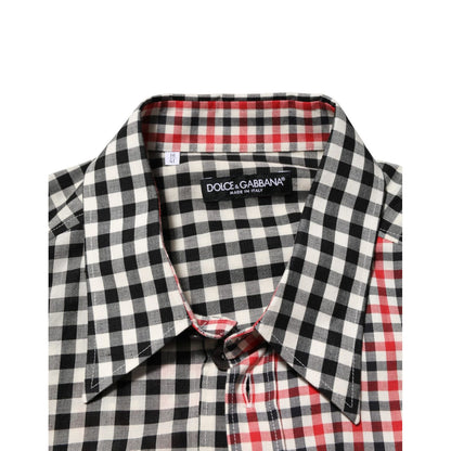 Dolce & Gabbana Multicolor Cotton Collared Checkered Shirt