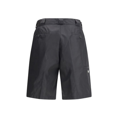 Prada Black Recycled Polyamide Bermuda Shorts 1728,72470364320,Bermuda - Shorts - Clothing,Black,Clothing,IT46 | S,IT48 | M,IT50 | L,Men,New with tags,Prada,Shorts - Clothing