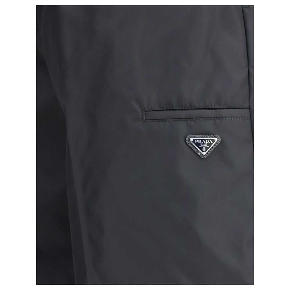 Prada Black Recycled Polyamide Bermuda Shorts 1728,72470364320,Bermuda - Shorts - Clothing,Black,Clothing,IT46 | S,IT48 | M,IT50 | L,Men,New with tags,Prada,Shorts - Clothing