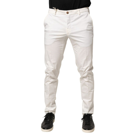 Domenico Tagliente White Tapered Dress Formal Trouser Pants