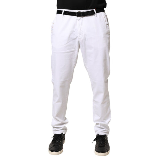 AGLINI White Skinny Fit Mid Waist Men Denim Trouser Jeans