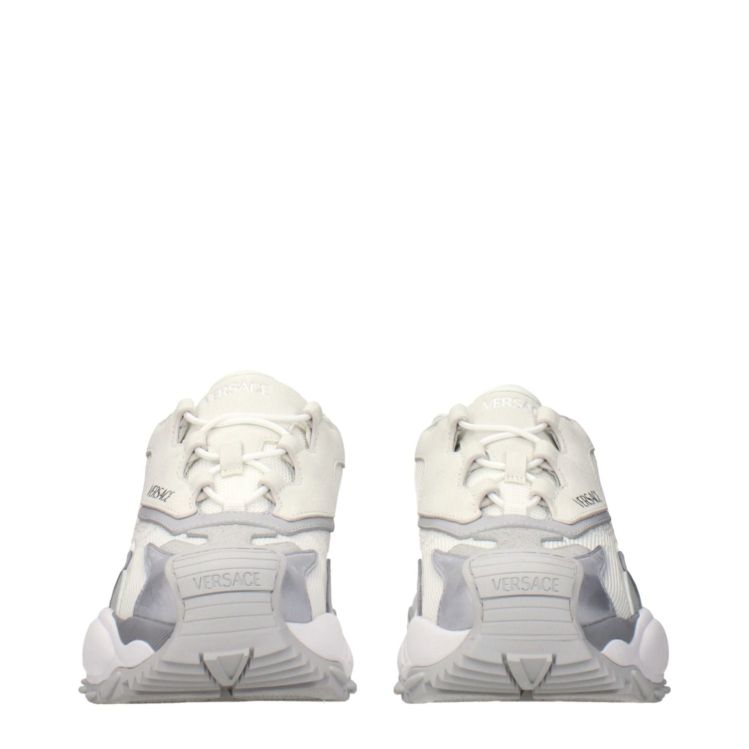 Versace White Fabric Chunky Sneakers