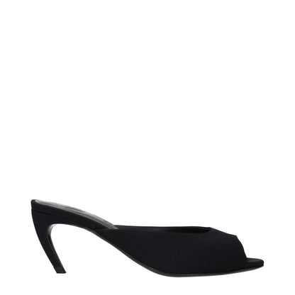 The Attico Black Fabric Flat Sandals