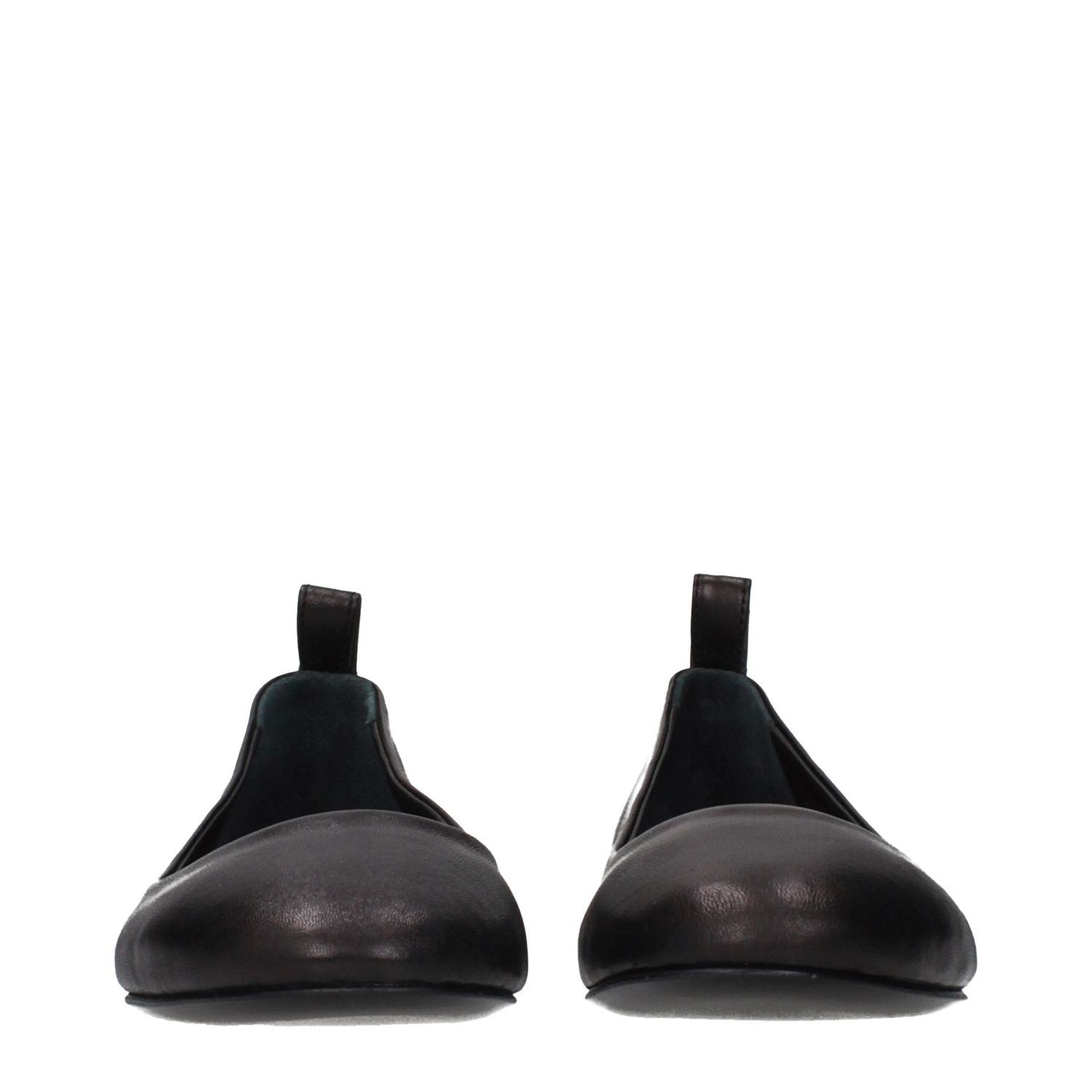 The Attico Black Leather Ballet Flats
