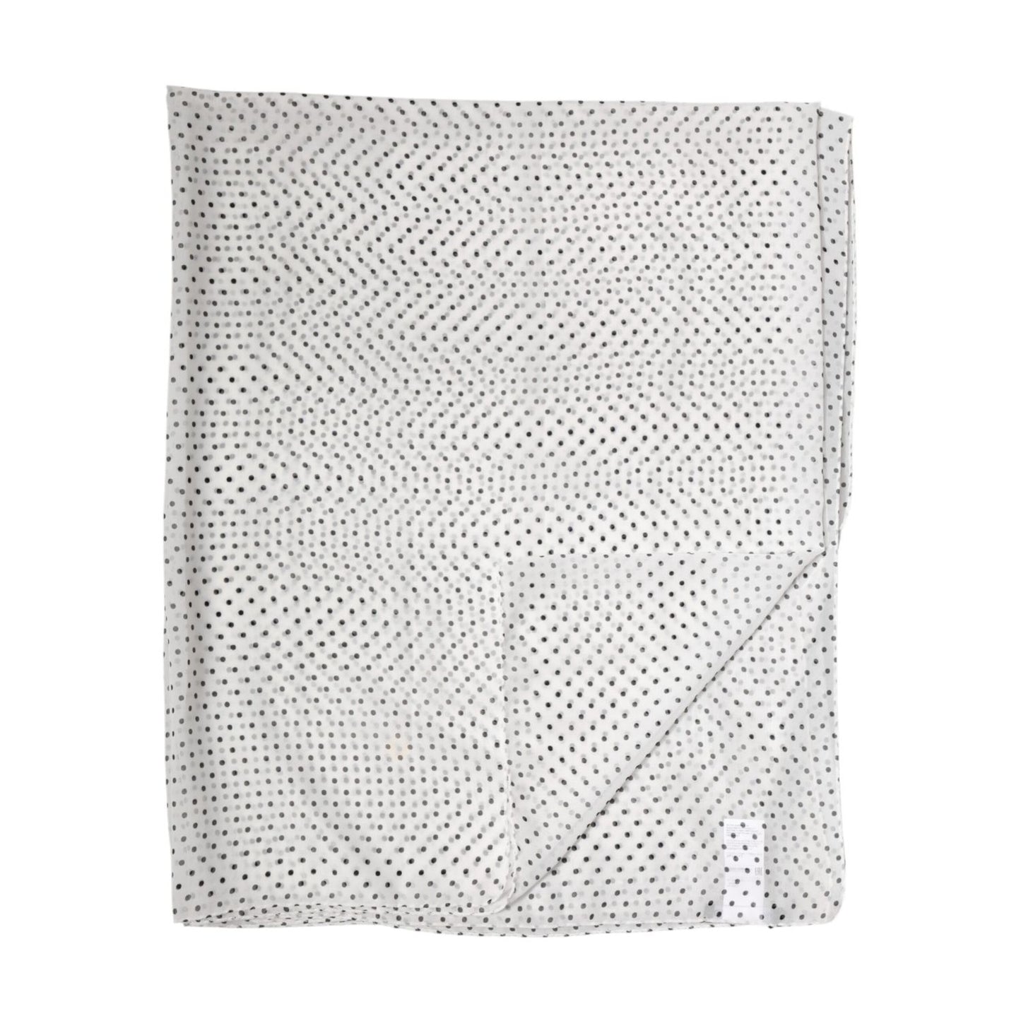 Dolce & Gabbana White Polka Dot Polyester Shawl Scarf