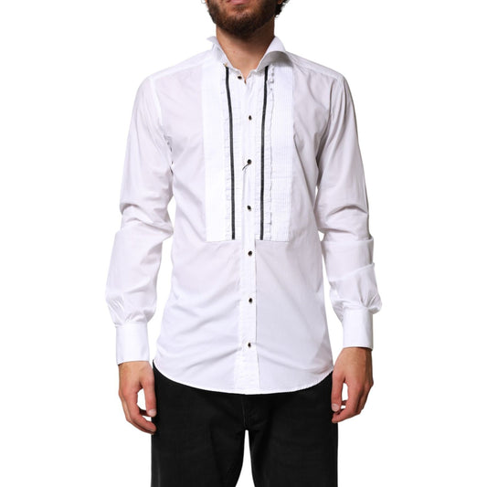 Dolce & Gabbana White GOLD Long Sleeves Formal Dress Shirt